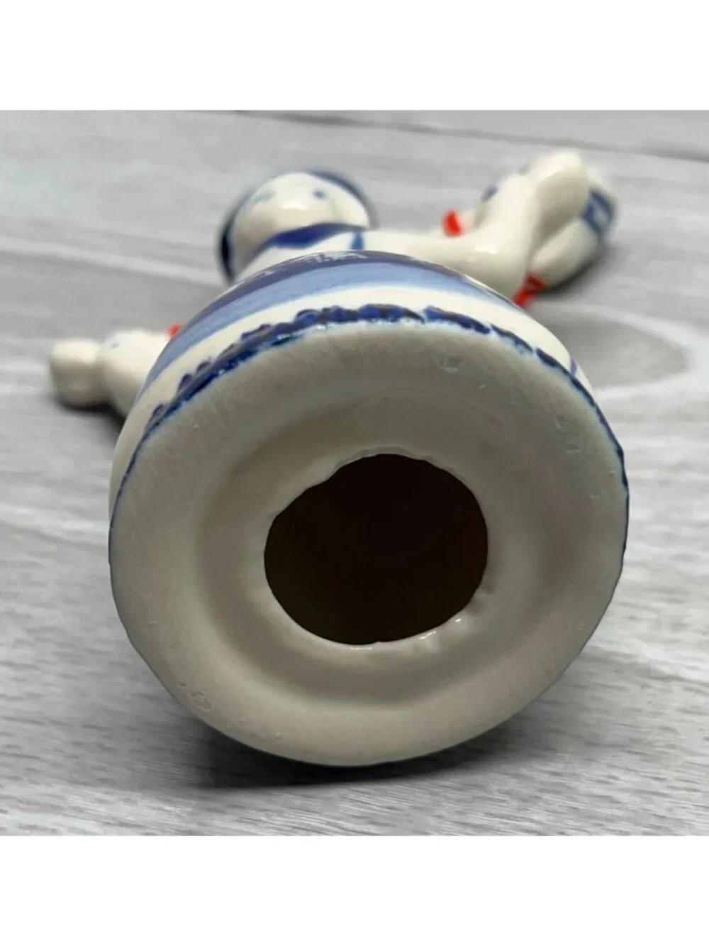 Delft Style Dutch Milkmaid Girl Figurine Vintage Ceramic Windmill Scene